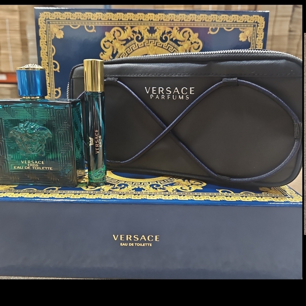 Versace Men's Fragrance Set in Teal and Navy